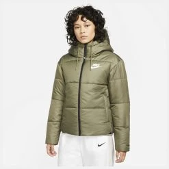 Nike Winter Jacket NSW Therma-FIT Repel - Medium Olive/White Woman