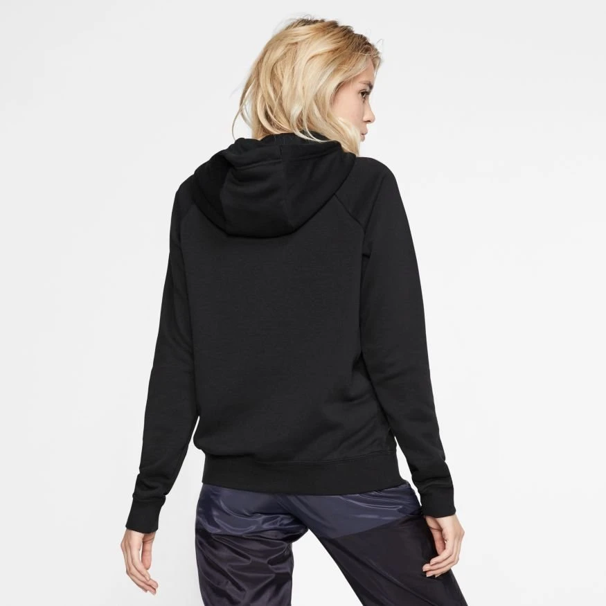 Nike Hoodie NSW Essential Fleece Pullover - Black/White Woman 2 Nike Hoodie NSW Essential Fleece Pullover - Black/White Woman - Image 2