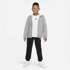 Nike Hoodie NSW Club FT FZ - Grey/White Kids 23 Nike Hoodie NSW Club FT FZ - Grey/White Kids -football 0e9800c3b843