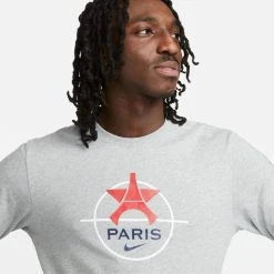 Nike Paris Saint Germain T-Shirt Knockout - Grey Heather Long Sleeves -football 12e5a0f8c8b1