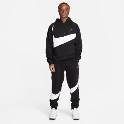 Nike Sweatpants Swoosh Fleece - Black/White -football 161e2dffa366