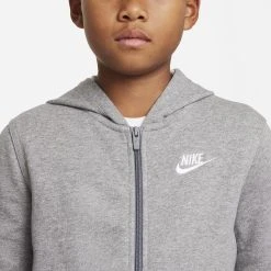 Nike Hoodie NSW Club FT FZ - Grey/White Kids 21 Nike Hoodie NSW Club FT FZ - Grey/White Kids -football 18342fb24402