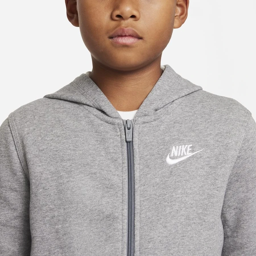 Nike Hoodie NSW Club FT FZ - Grey/White Kids 10 Nike Hoodie NSW Club FT FZ - Grey/White Kids - Image 10