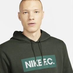 Nike F.C. Hoodie Essentials - Hasta/Dark Teal Green/White -football 1a1cb85c884e