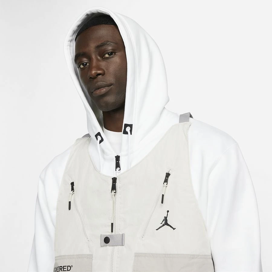 Nike Hoodie Jordan Fleece - White/Light Bone/Black 3 Nike Hoodie Jordan Fleece - White/Light Bone/Black - Image 3