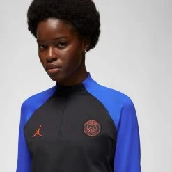 Nike Paris Saint Germain Training Shirt Dri-FIT Drill Jordan X PSG - Black/Game Royal/Bright Crimson Woman -football 22683dda972c