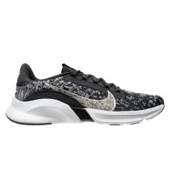 Nike Running Shoe SuperRep GO 3 Flyknit Next Nature - Black/Metallic Silver/White Woman