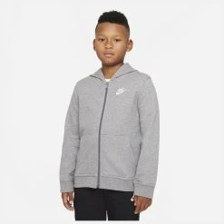 Nike Hoodie NSW Club FT FZ - Grey/White Kids 18 Nike Hoodie NSW Club FT FZ - Grey/White Kids -football 2aa22007def6