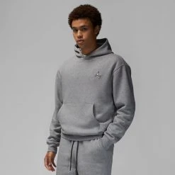 Nike Hoodie Jordan Essentials Fleece - Carbon Heather/White