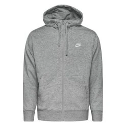 Nike Hoodie NSW Club FZ - Dark Grey Heather/Matte Silver/White