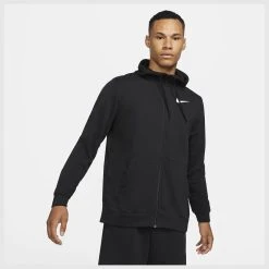 Nike Dri-FIT Men's Full-Zip Trainin BLACK/WHITE