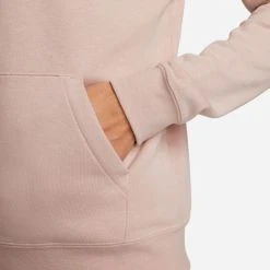 Nike Hoodie NSW Club Fleece - Pink/White Woman -football 350554d6e365