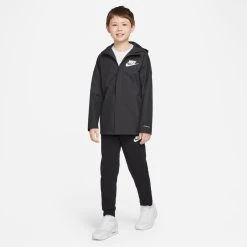 Nike NSW Storm-FIT Windrunner Jacket - Black/White Kids -football 3596346f61f4