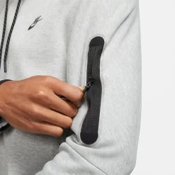 Nike Hoodie NSW Tech Fleece - Grey Heather/Black -football 47a495fd4ff3