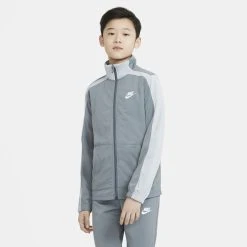 Nike Tracksuit NSW Poly - Smoke Grey/White Kids -football 4a61a46c9a0f