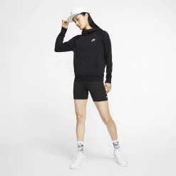 Nike Hoodie NSW Essential - Black/White Woman 9 Nike Hoodie NSW Essential - Black/White Woman -football 54eb1a1366ba