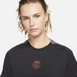 Nike Paris Saint Germain Training T-Shirt Dri-FIT Lifestyle - Black/Dark Grey/Siren Red Woman -football 562b9c0376ea