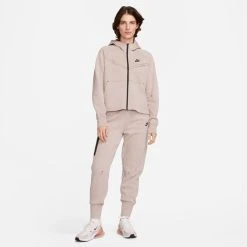 Nike Hoodie NSW Tech Fleece - Taupe Haze/Black Woman 12 Nike Hoodie NSW Tech Fleece - Taupe Haze/Black Woman -football 591f32434248