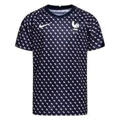 Nike France Training T-Shirt Dri-FIT Women's EURO 2022 - Blackened Blue/White Kids