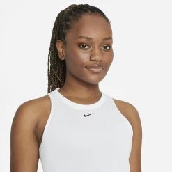 Nike Tank Top Dri-FIT One - White/Black Woman -football 5c9fd46bb6da