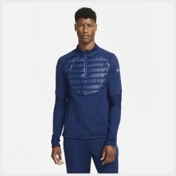 Nike Training Shirt Therma-FIT Academy Drill Winter Warrior - Blue Void/Volt -football 5e0df7ebf16d