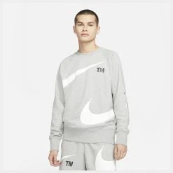 Nike Sweatshirt NSW Swoosh Crew - Grey Heather/White