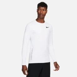 Nike Pro Warm Crew - White/Black Long Sleeves