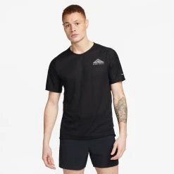 Nike Running Shirt Dri-FIT Trail Solar Chase - Black/White