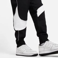 Nike Sweatpants Swoosh Fleece - Black/White -football 73607ffcf8ac