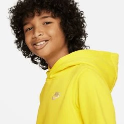 Nike Hoodie NSW Club - Yellow/White Kids -football 7698622a3c7b