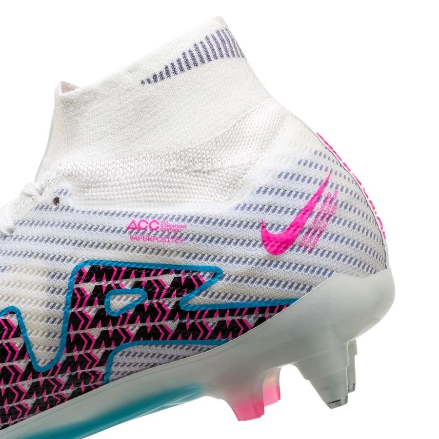 Nike Air Zoom Mercurial Superfly Elite 9 SG-PRO Anti-Clog Blast - White/Baltic Blue/Pink Blast/Indigo Haze 5 Nike Air Zoom Mercurial Superfly Elite 9 SG-PRO Anti-Clog Blast - White/Baltic Blue/Pink Blast/Indigo Haze - Image 5