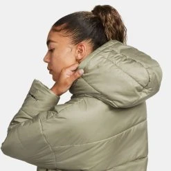 Nike Winter Jacket Down NSW Therma-FIT Repel - Olive Cargo/Black Woman -football 8224d96632a1