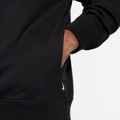 Nike Hoodie Swoosh Fleece HZ - Black/White -football 8452ddb2a657