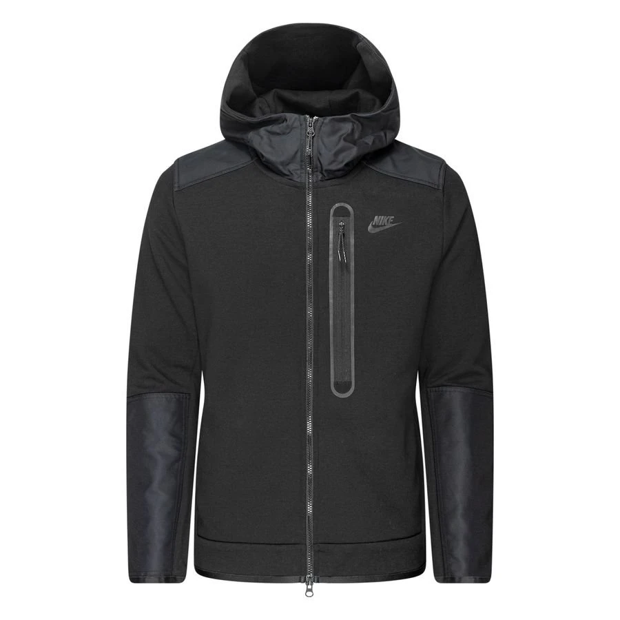 Nike Hoodie NSW Tech Fleece Overlay FZ - Black 1 Nike Hoodie NSW Tech Fleece Overlay FZ - Black