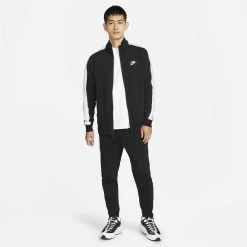 Nike Track Jacket NSW Club Fleece - Black/White -football 91db2b1f0a09