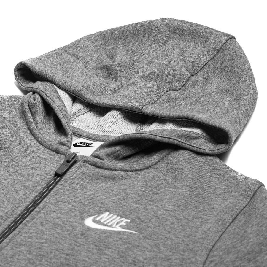 Nike Hoodie NSW Club FT FZ - Grey/White Kids 4 Nike Hoodie NSW Club FT FZ - Grey/White Kids - Image 4