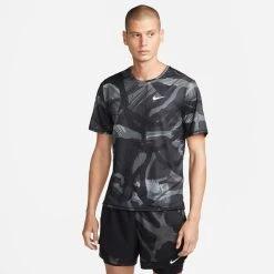 Nike Running T-Shirt Dri-FIT Miller Camo - Black/Reflect Silver