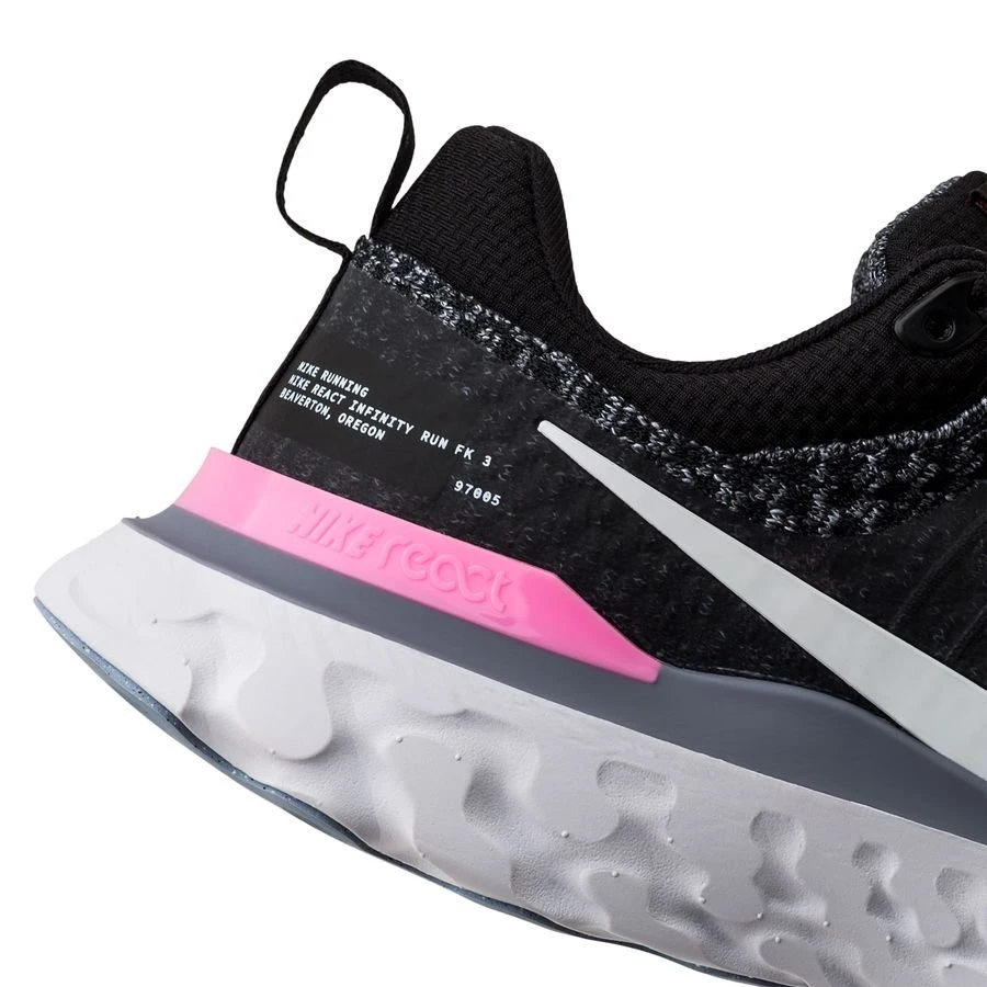 Nike Running Shoe React Infinity Run FK 3 - Black/Football Grey/Shock Pink 6 Nike Running Shoe React Infinity Run FK 3 - Black/Football Grey/Shock Pink - Image 6
