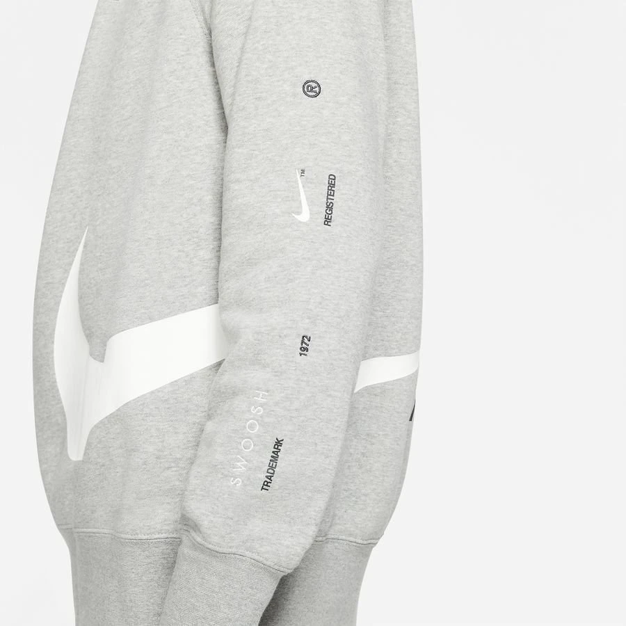 Nike Sweatshirt NSW Swoosh Crew - Grey Heather/White 4 Nike Sweatshirt NSW Swoosh Crew - Grey Heather/White - Image 4