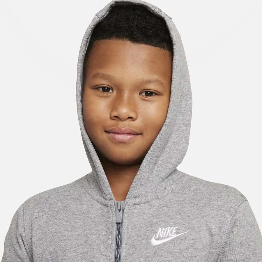 Nike Hoodie NSW Club FT FZ - Grey/White Kids 9 Nike Hoodie NSW Club FT FZ - Grey/White Kids - Image 9