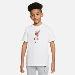 Nike Liverpool T-Shirt Crest - White Kids
