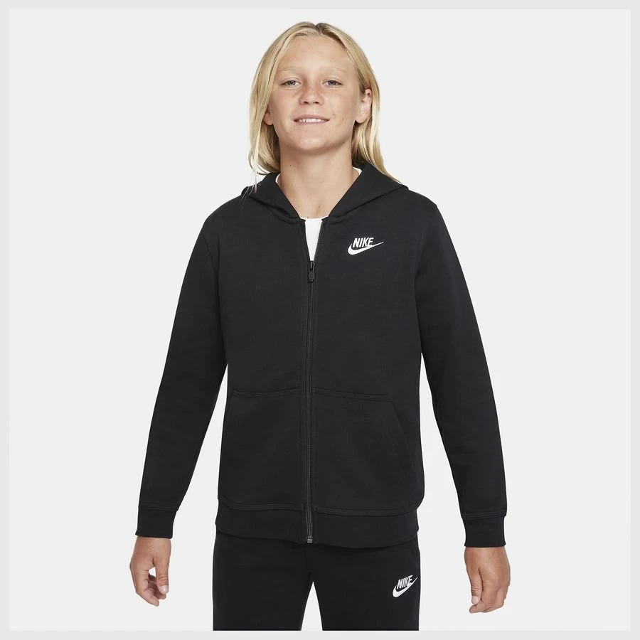 Nike Hoodie NSW Club FT FZ - Black/White Kids 1 Nike Hoodie NSW Club FT FZ - Black/White Kids