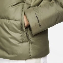 Nike Winter Jacket NSW Therma-FIT Repel - Medium Olive/White Woman -football b681d9f37079