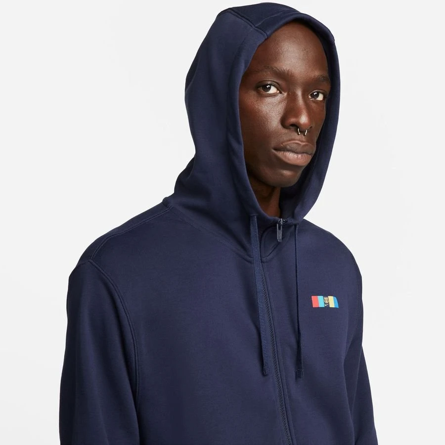 Nike Barcelona Hoodie NSW Club FT FZ - Obsidian/Club Gold 9 Nike Barcelona Hoodie NSW Club FT FZ - Obsidian/Club Gold - Image 9