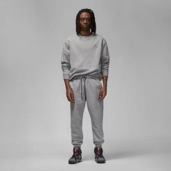 Nike Sweatpants Jordan Essentials Fleece - Carbon Heather/Black/White -football bcdfefc2e211