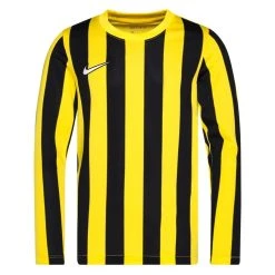 Nike Playershirt Dri-FIT Striped Division IV - Tour Yellow/Black/White Long Sleeves Kids