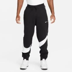 Nike Sweatpants Swoosh Fleece - Black/White