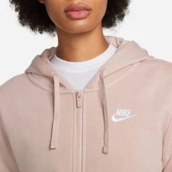 Nike Hoodie NSW Club Fleece - Pink/White Woman -football c930310e9251