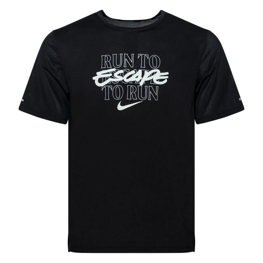 Nike Running T-Shirt Dri-FIT Miler Wild Run - Black/White 1 Nike Running T-Shirt Dri-FIT Miler Wild Run - Black/White
