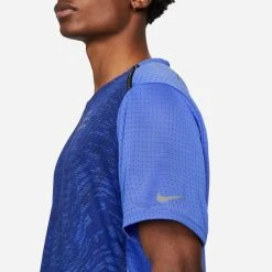 Nike Running T-Shirt Dri-FIT Run Division Rise 365 - Medium Blue/Reflect Silver -football cda68f8ce865